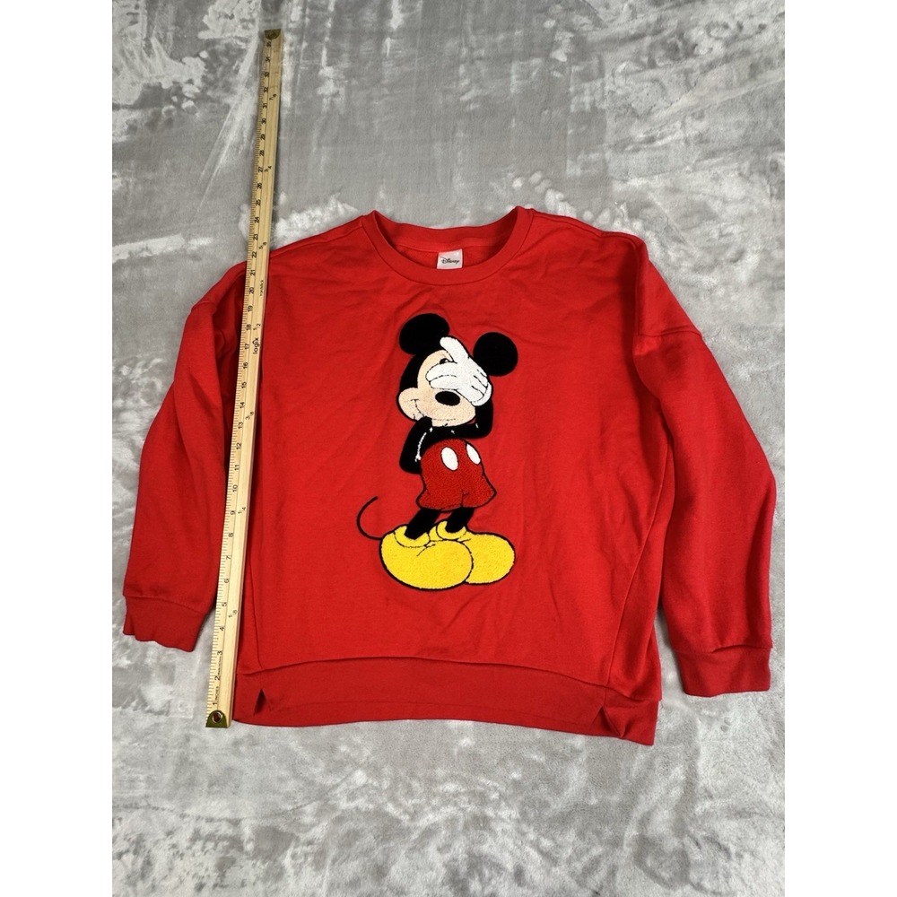 VTG Mickey Mouse Disney Womens‎ Pullover Sweatshirt Red Size Large